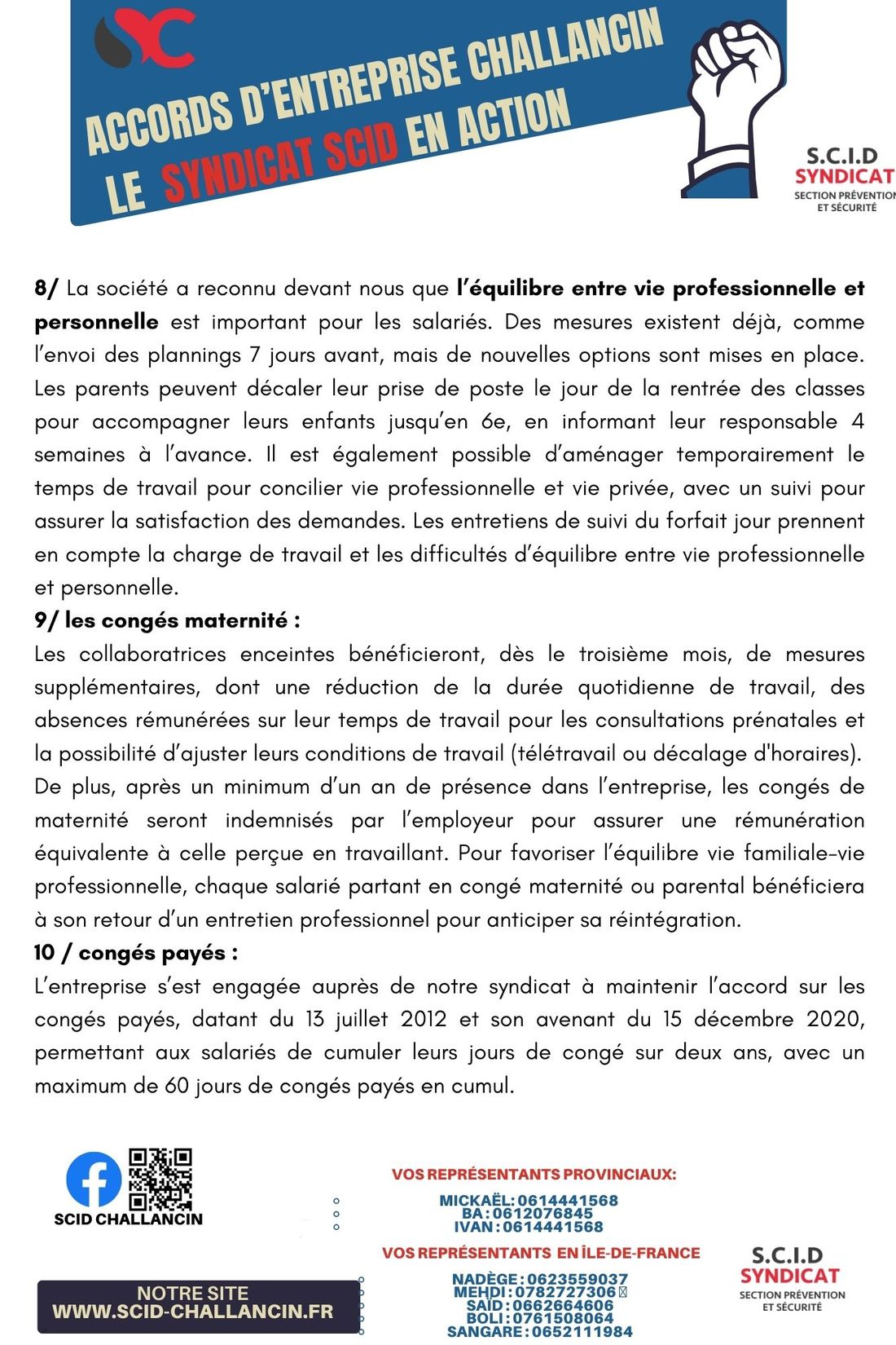 Accords d’entreprise Challancin, résumé page 2